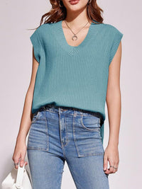 Hazel Blues® |  Mandy Ribbed V-Neck Sweater Vest