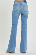 Hazel Blues® |  RISEN High Rise Raw Cut Hem Bootcut Jeans