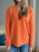 Hazel Blues® |  V-Neck Dropped Shoulder Long Sleeve Sweater