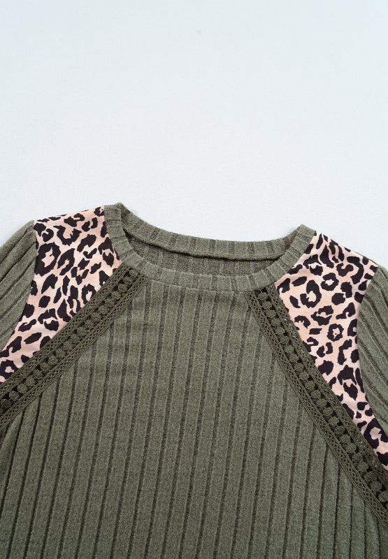 Hazel Blues® |  Leopard Round Neck Long Sleeve T-Shirt