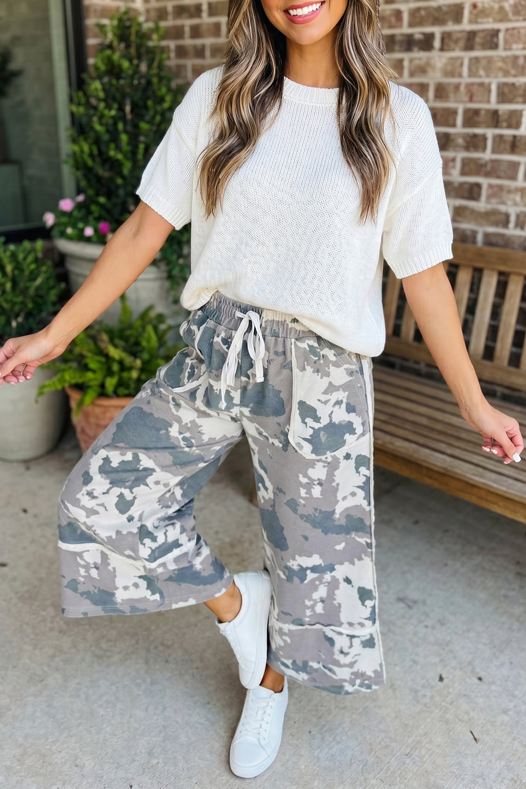 Hazel Blues® |  Weekend Camo Pants | Camo Lace Pants