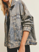 Hazel Blues® |  Pocketed Button Up Denim Jacket