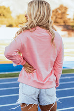 Hazel Blues® |  Pink Football GAME DAY Graphic Drop Shoulder Sweatshirt