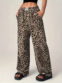 Hazel Blues® |  Leopard Wide Leg Pants with Pockets