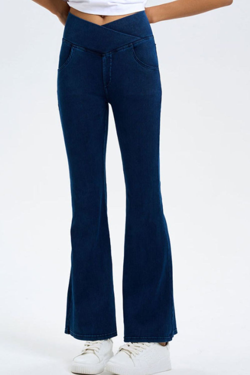 Hazel Blues® |  Basic Bae Pocketed Highly Stretchy Bootcut Jeans