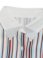 Hazel Blues® |  Perfee Contrast Striped Collared Neck Long Sleeve Shirt