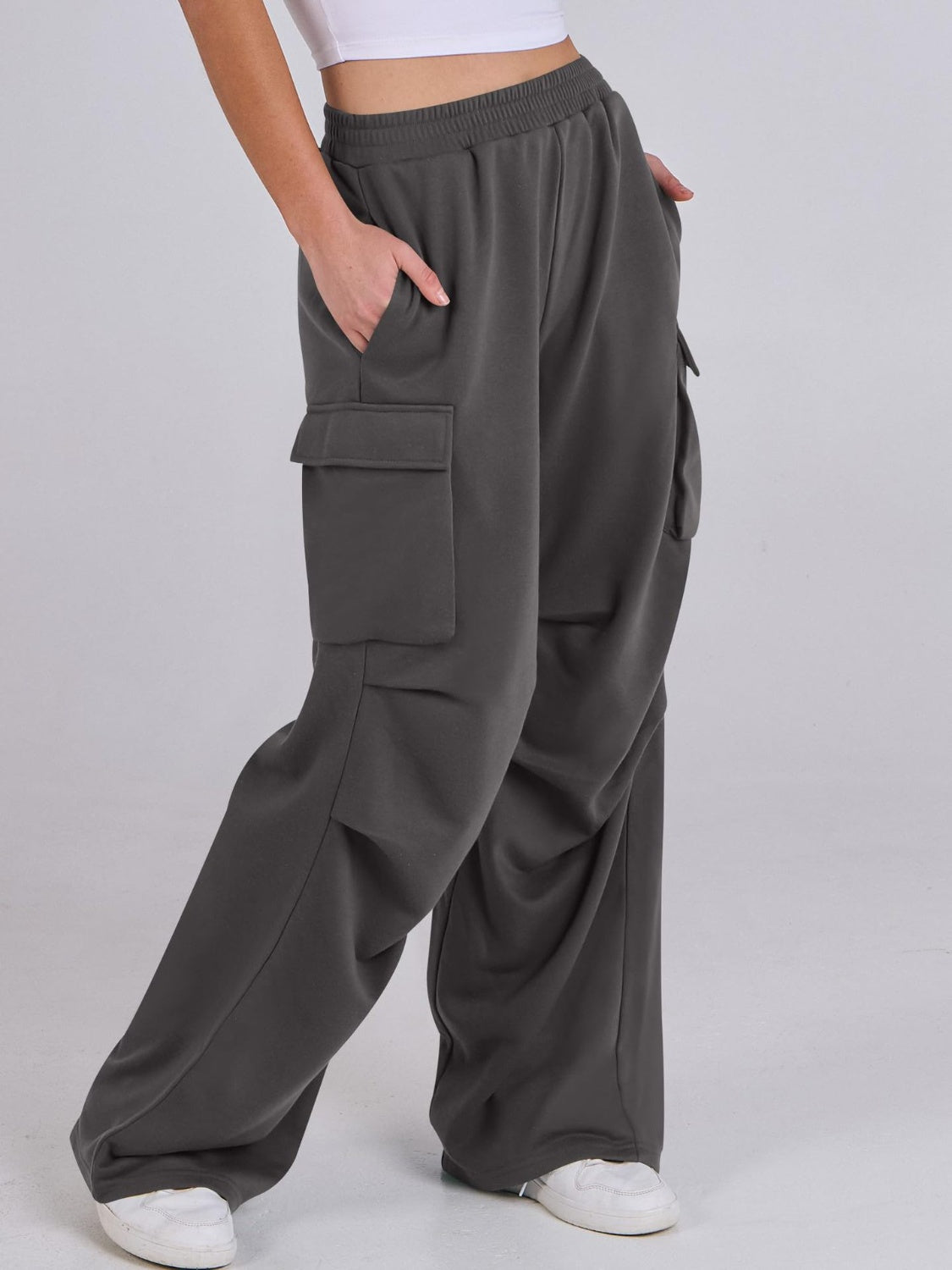 Hazel Blues® |  Elastic Waist Wide Leg Pants with Pockets