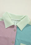 Hazel Blues® |  Color Block Corded Button Up Shacket