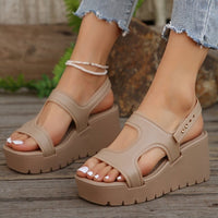 Hazel Blues® |  Open Toe Wedge Sandals