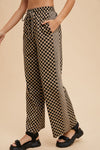 Hazel Blues® |  Annie Wear Drawstring Checkered Wide Leg Pants