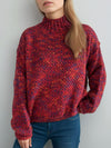 Hazel Blues® |  Heathered Turtleneck Dropped Shoulder Sweater