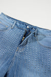 Hazel Blues® |  Rhinestone High Waist Denim Shorts