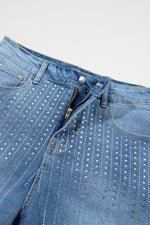 Hazel Blues® |  Rhinestone High Waist Denim Shorts