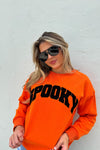 Hazel Blues® |  SPOOKY CHENILLE LETTER SWEATSHIRT