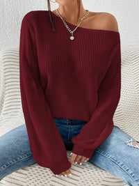 Hazel Blues® |  Honey Single Shoulder Long Sleeve Sweater