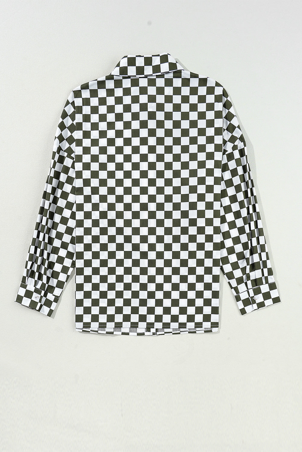 Hazel Blues® |  Checkered Collared Neck Long Sleeve Shirt