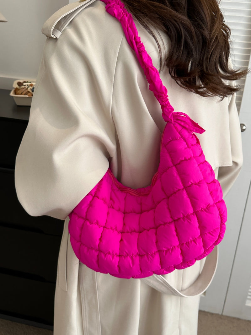 Hazel Blues® |  Bubble Texture Ruched Strap Quilted Shoulder Bag