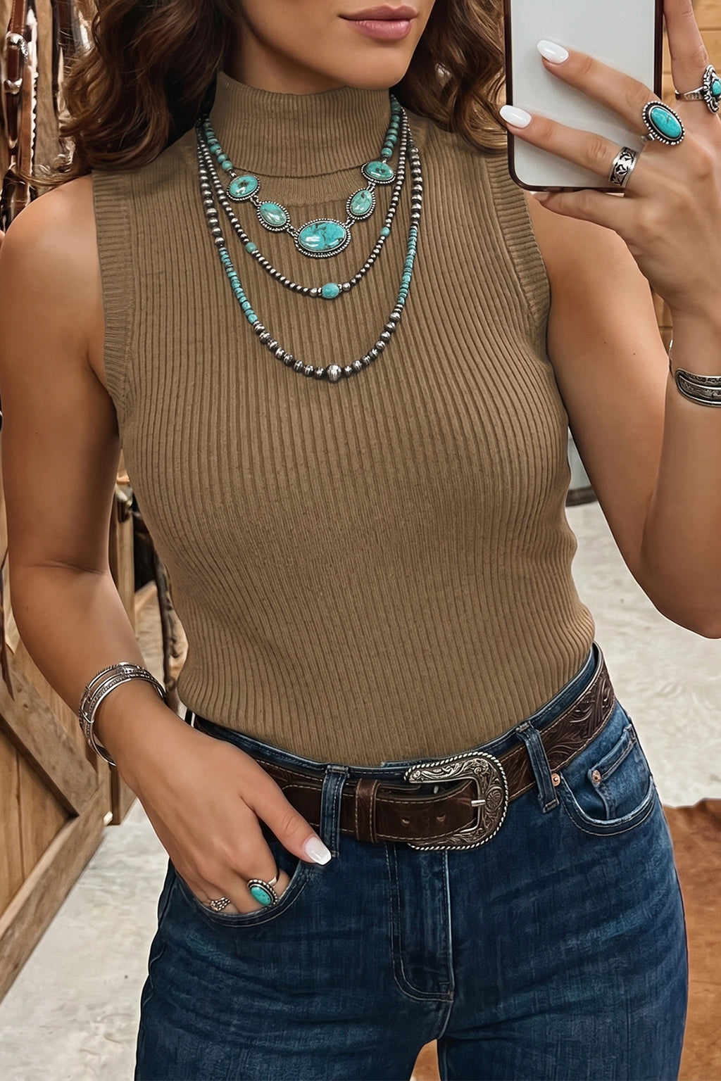 Silver Spur Ribbed Sweater Vest