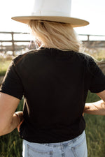 Hazel Blues® |  Black Western MAMA Leopard Lightning Graphic Tee