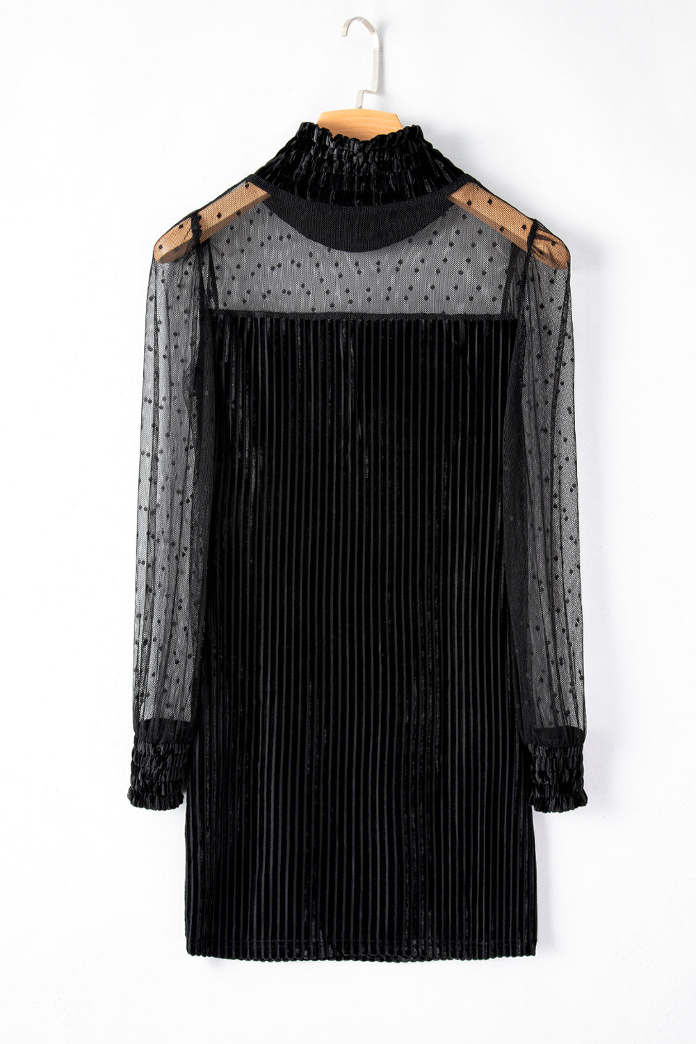 Hazel Blues® |  Polka Dot Mock Neck Long Sleeve Dress