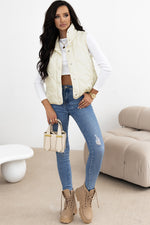 Hazel Blues® |  Snap Down Texture Vest Coat with Pockets