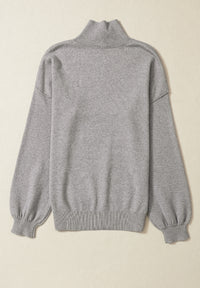 Hazel Blues® |  Mock Neck Dropped Shoulder Sweater