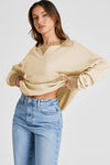 Hazel Blues® |  Waffle-Knit Long Sleeve Sweatshirt