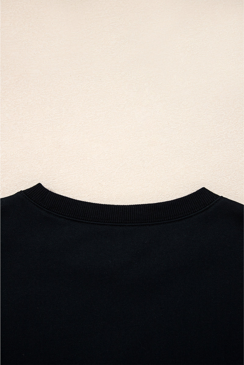 Hazel Blues® |  Evergreen Varsity Striped Detail Drop Shoulder Oversized Sweatshirt