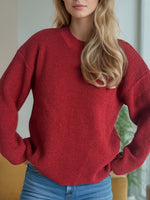 Hazel Blues® |  Solid Color Round Neck Long Sleeve Sweater