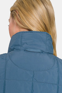 Hazel Blues® |  Zenana Zip Up Cropped Puffer Vest with Pockets