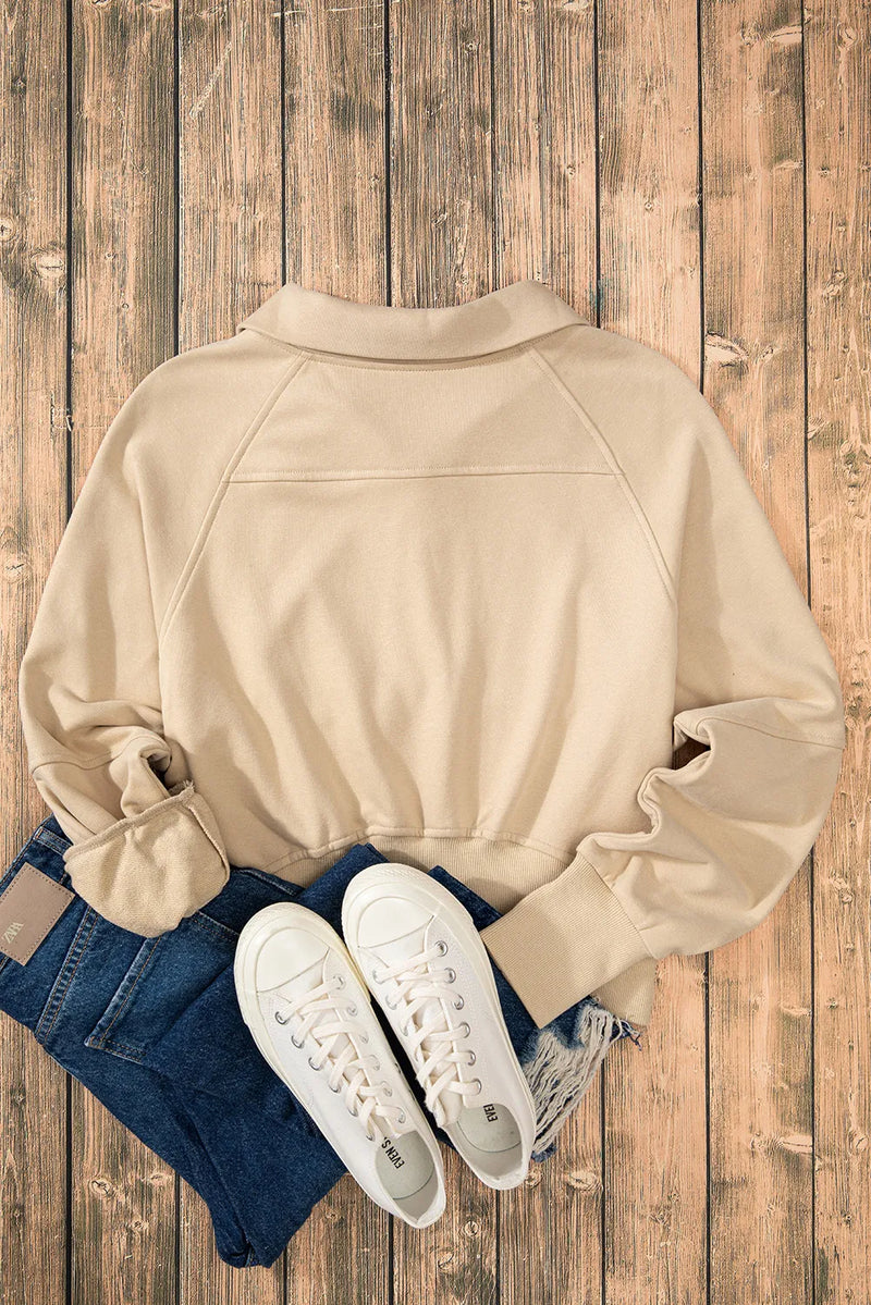 Hazel Blues® |  Half Zip Long Sleeve Sweatshirt