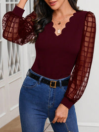 Hazel Blues® |  V-Neck Long Sleeve Top