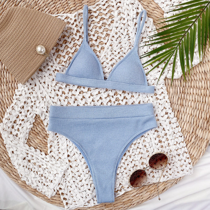 Hazel Blues® |  Spaghetti Strap Ribbed Bikini Set