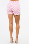 Hazel Blues® |  American Bazi High Waist Contrast Checkered Shorts