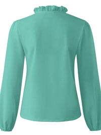 Hazel Blues® |  Ruffled V-Neck Long Sleeve Blouse