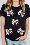 Hazel Blues® |  Black Football Bowknot Pattern Game Day T Shirt