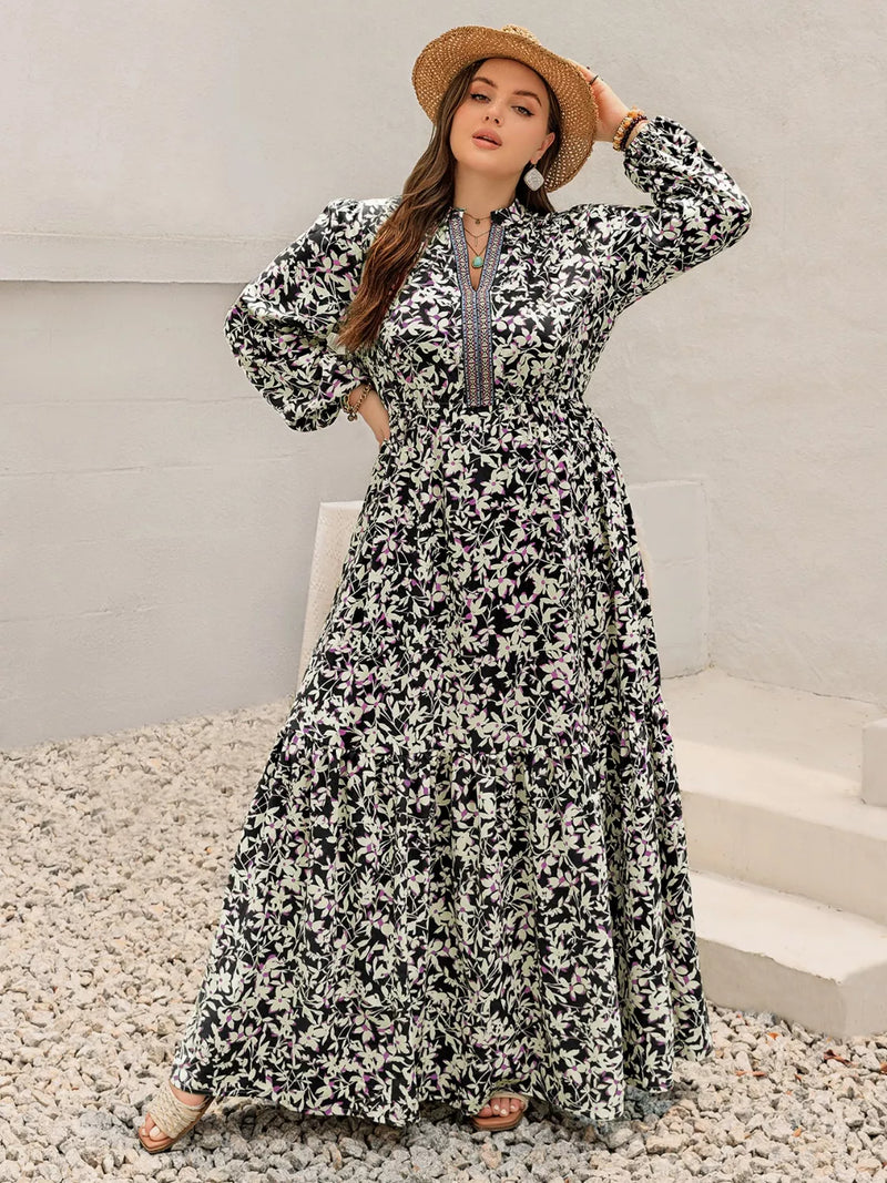 long sleeve tiered maxi dress Hazel Blues®