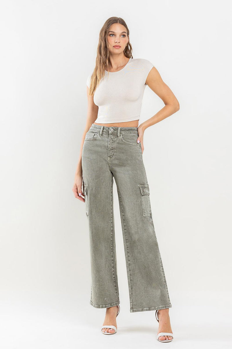 Hazel Blues® |  Vervet by Flying Monkey 90's Super High Rise Cargo Jeans