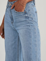 Hazel Blues® |  Raw Hem Wide Leg Jeans with Pockets