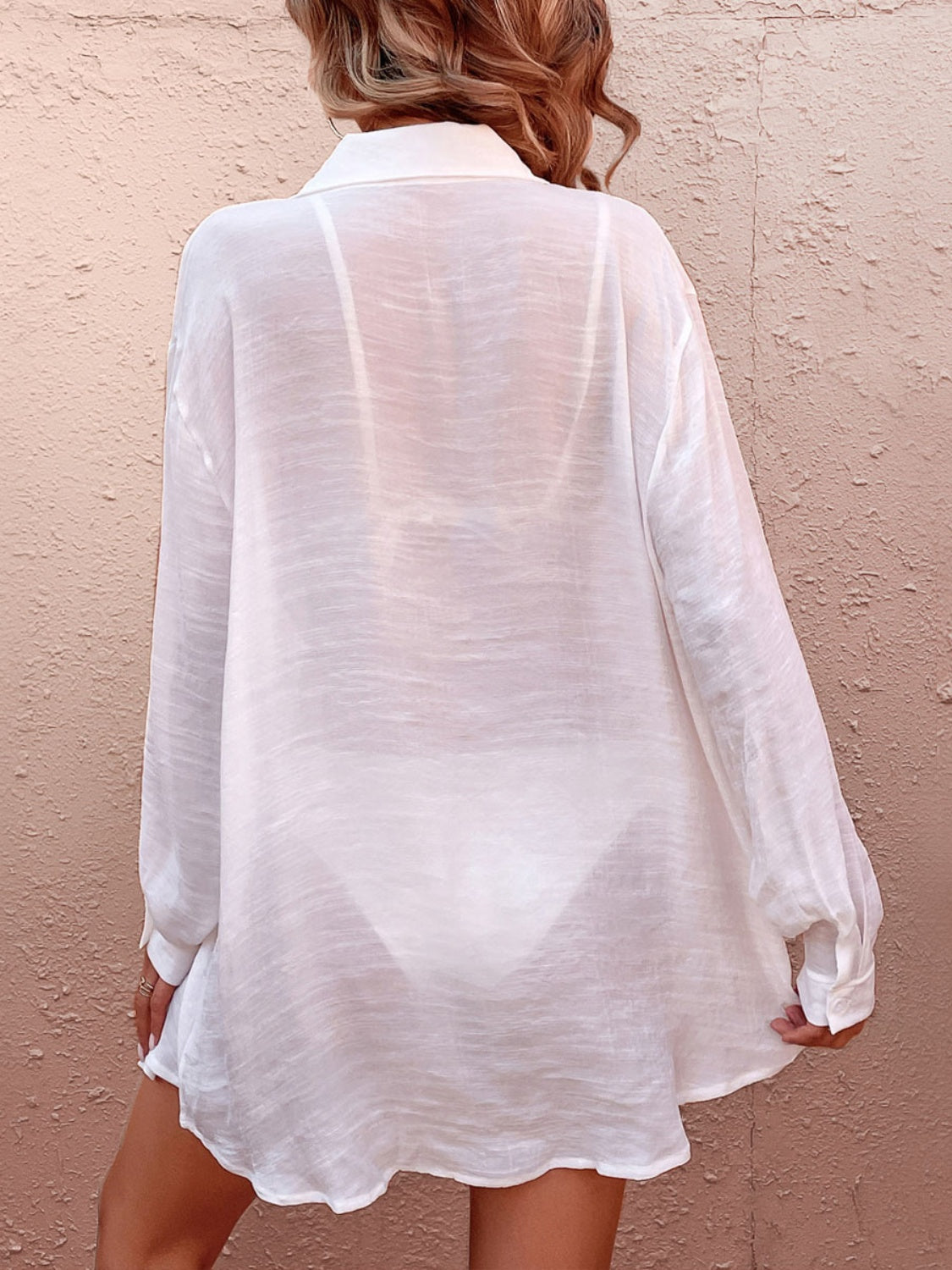 Hazel Blues® |  Pocketed Dropped Shoulder Cover Up