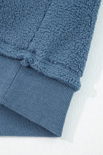 Hazel Blues® |  Sail Blue Fleece Drop Shoulder Exposed Seam Patchwork Casual Sweatshirt