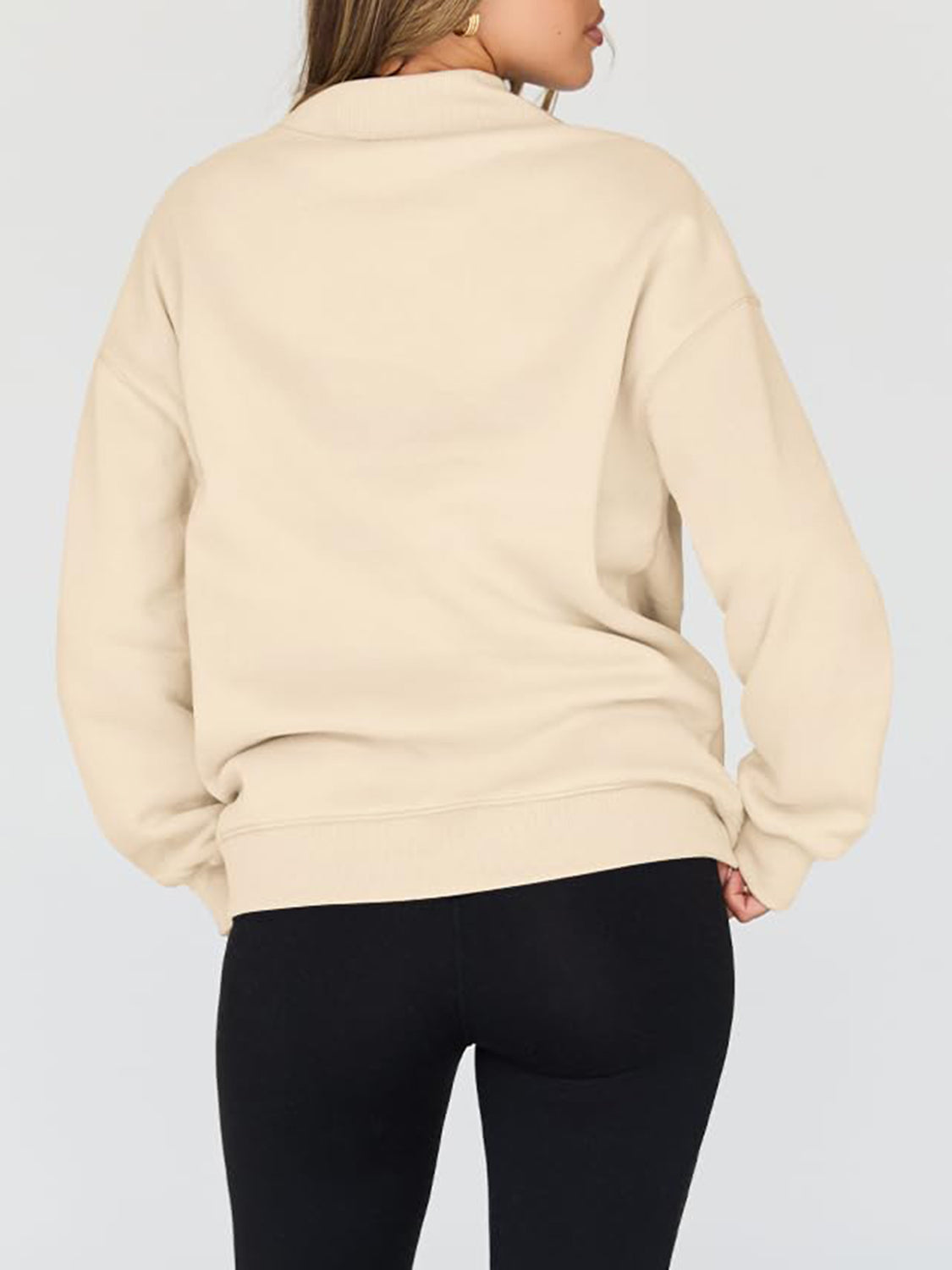 Hazel Blues® |  Mock Neck Drop Shoulder Long Sleeve Sweatshirt