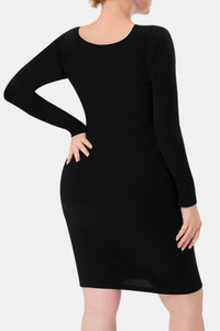 Hazel Blues® |  Basic Bae Built-In Shapewear Square Neck Long Sleeve Dress