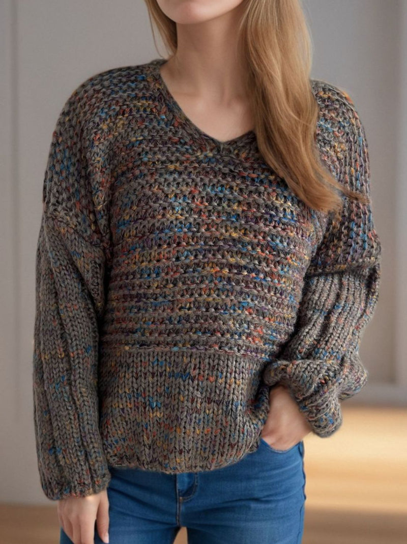 Hazel Blues® |  Dropped Shoulder Long Sleeve Sweater