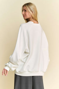 Hazel Blues® |  Davi & Dani Round Neck Raglan Sleeve Sweatshirt