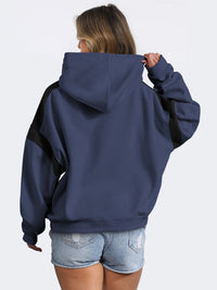 Hazel Blues® |  Contrast Dropped Shoulder Long Sleeve Hoodie