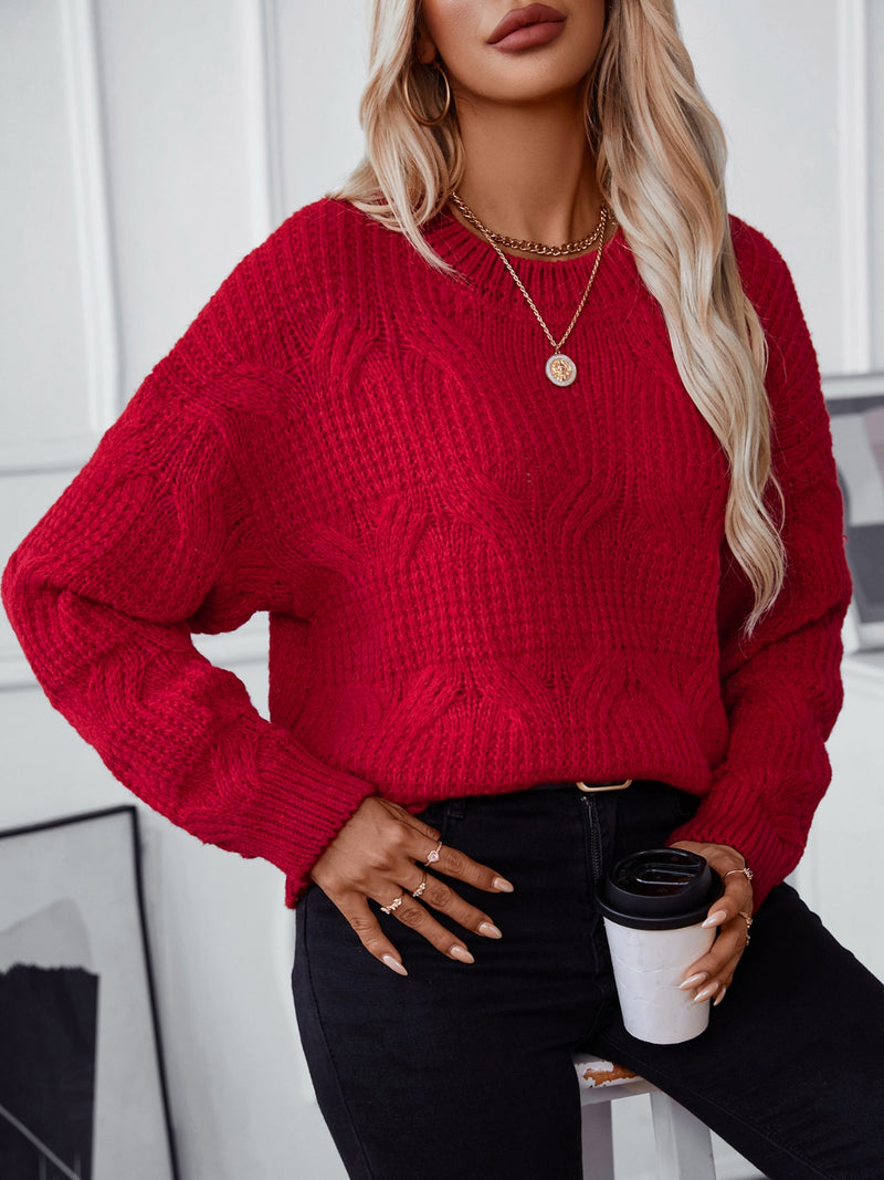 Hazel Blues® |  Round Neck Long Sleeve Sweater