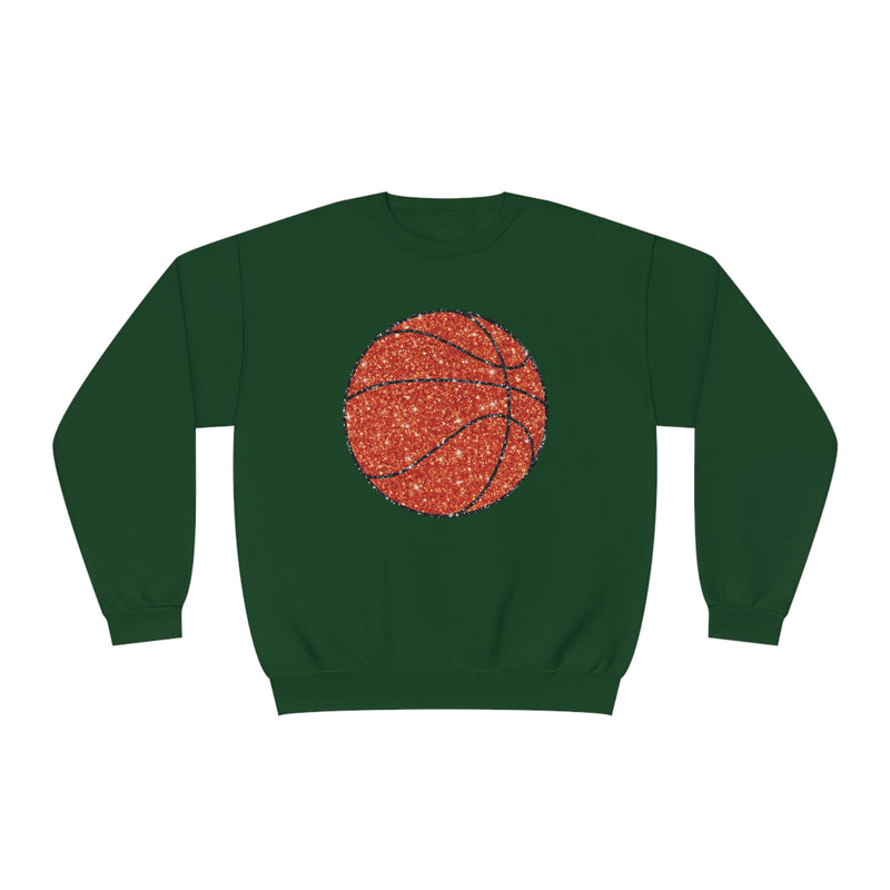 Hazel Blues® |  Large Basketball Faux Glitter Graphic Sweatshirt