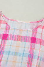 Hazel Blues® |  Tied Plaid Round Neck Short Sleeve Dress