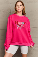 Hazel Blues® |  HAPPY NEW YEAR Round Neck Sweatshirt